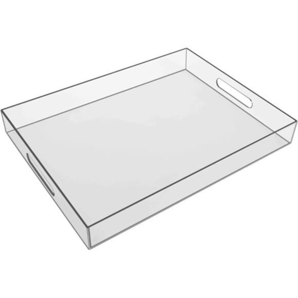 Acrylic 16" x 12" Plastic Tray for Coffee Table,Kitchen,Bathroom,Food,Vanity - Picture 1 of 6